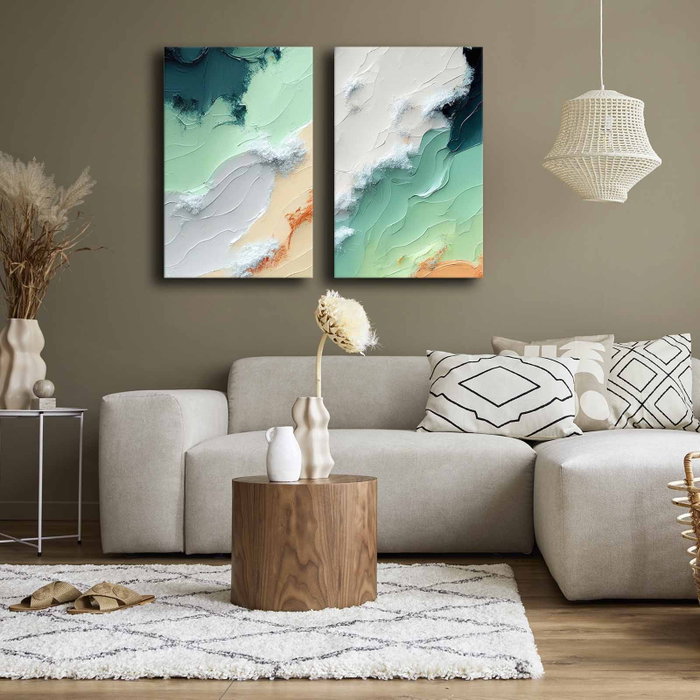 Wallity Set de 2 Cuadros Decorativos sobre Lienzo 45 x 70 cm